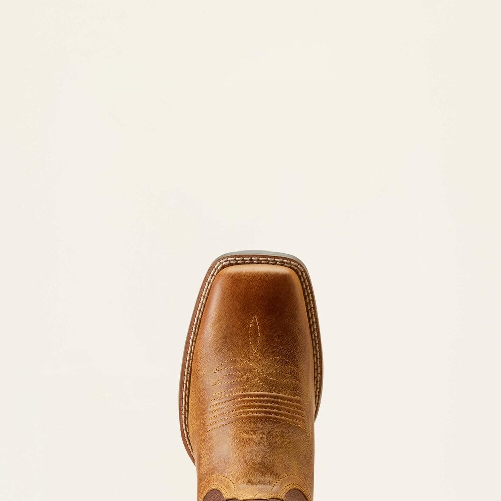 Women's Round  Up Ruidoso Western Boot PEARL BURNISHED CHESTNUT Size 9 B - Picture 7 of 11